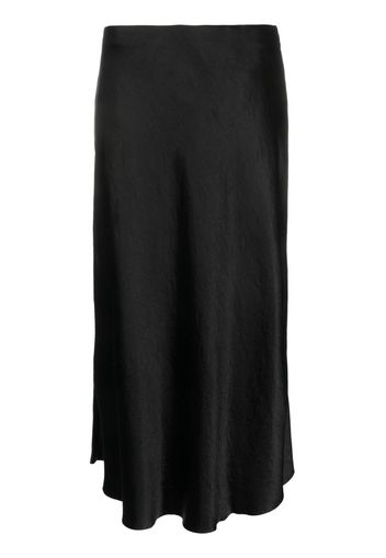 Vince satin-finish draped midi skirt - Nero