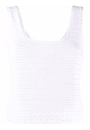 Vince crochet cropped sleeveless top - Bianco