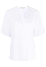 Vince split-neck short-sleeved blouse - Bianco