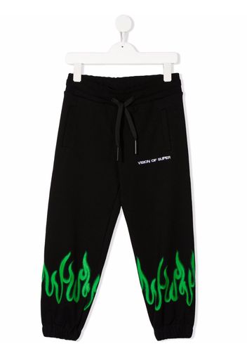 Vision Of Super Kids spray-flame track pants - Nero