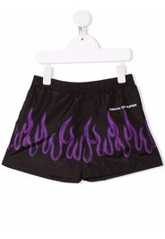 Vision Of Super Kids flame-print swimshorts - Nero