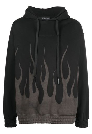 Vision Of Super flame-print cotton hoodie - Nero