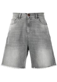 Vision Of Super coated logo-stamp denim shorts - Grigio