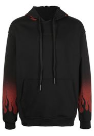 VISION OF SUPER Negative Red Flames hoodie - Nero