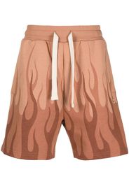 Vision Of Super flame-print cotton shorts - Marrone