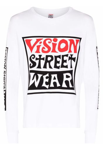 Vision Street Wear Wavy Box logo long-sleeve T-shirt - Bianco