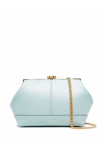 Visone Molly leather clutch bag - Blu