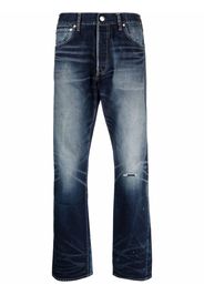 visvim distressed straight-leg jeans - Blu