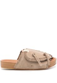 visvim Christo Shaman Folk suede slides - Toni neutri
