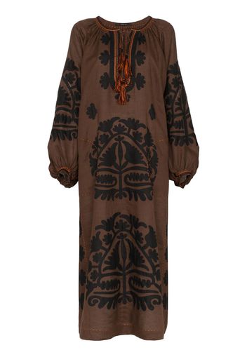 Shalimar embroidered linen dress