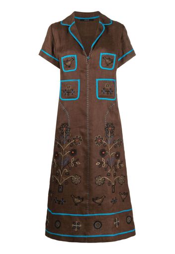 Vita Kin Misha embroidered midi dress - Marrone