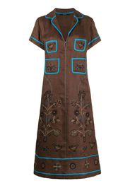 Vita Kin Misha embroidered midi dress - Marrone