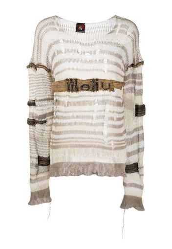 VITELLI distressed knit slouchy jumper - Bianco