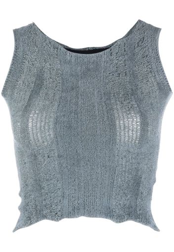 VITELLI open-knit sleeveless top - Blu