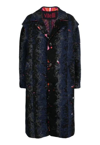 VITELLI single-breasted recycled wool coat - Nero