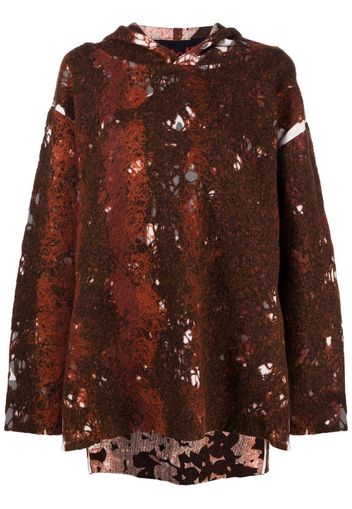 VITELLI distressed recycled wool hoodie - Marrone