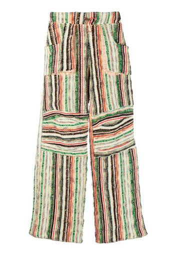 VITELLI stripe-print cotton-blend trousers - Toni neutri