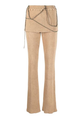 VITELLI draped-straps knitted trousers - Toni neutri