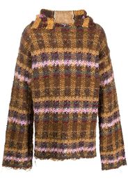 VITELLI checked recycled wool hoodie - Marrone