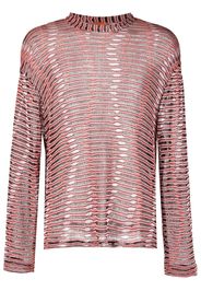 VITELLI open-knit striped sweatshirt - Arancione