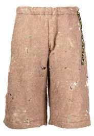 VITELLI distressed open-knit shorts - Marrone