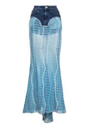 VITELLI Gonna lunga a sirena con motivo jacquard - Blu