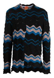VITELLI zigzag-print crew-neck jumper - Nero