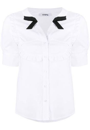 Vivetta contrasting ribbon-detail shirt - Bianco