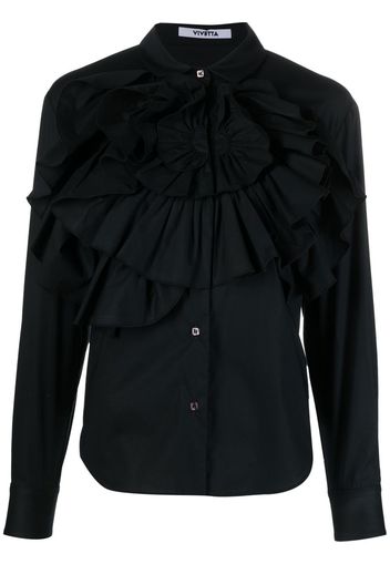 Vivetta ruffled long-sleeve shirt - Nero