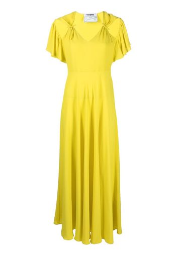 Vivetta ruched cut-out maxi dress - Giallo