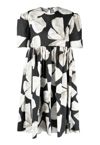 Vivetta bow-print cotton flared dress - Nero