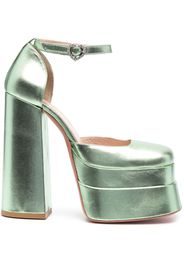 Vivetta metallic-finish leather sandals - Verde