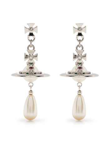 Vivienne Westwood Orb crystal-embellished drop earrings - Argento