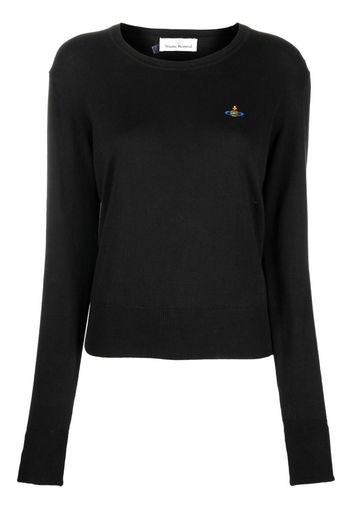 Vivienne Westwood Orb-logo embroidery cotton-cashmere jumper - Nero