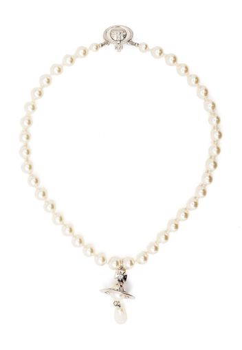 Vivienne Westwood faux-pearl drop choker - Bianco