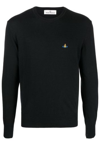 Vivienne Westwood orb-embroidered fine-knit jumper - Nero