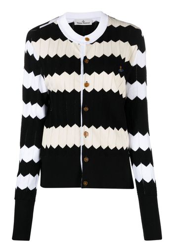 Vivienne Westwood zig-zag stripe cardigan - Bianco