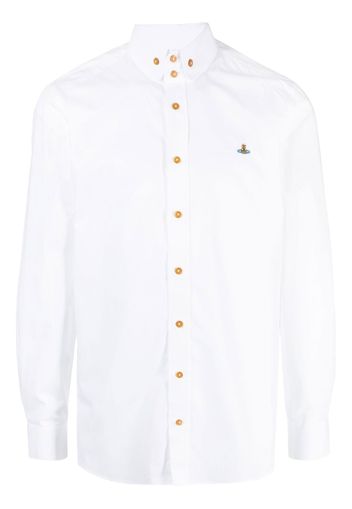Vivienne Westwood embroidered-Orb button-up shirt - Bianco