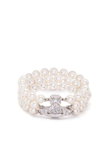 Vivienne Westwood pearl Orb bracelet - Toni neutri