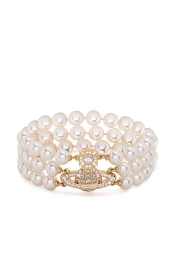 Vivienne Westwood Bracciale Graziella con ciondolo Orb - Bianco