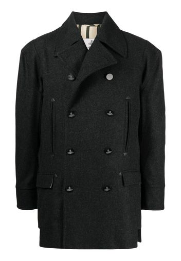 Vivienne Westwood stripped wool-blend peacoat - Nero