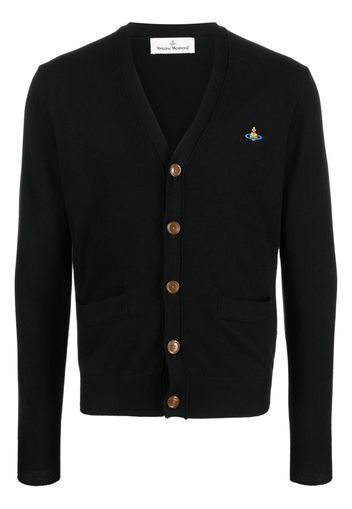 Vivienne Westwood Orb-logo V-neck cardigan - Nero