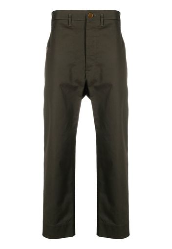 Vivienne Westwood embroidered heart-motif cropped trousers - Verde