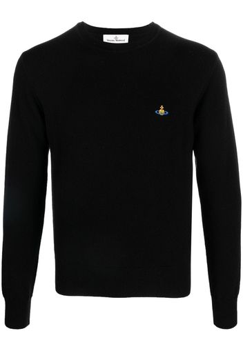 Vivienne Westwood Orb-embroidered fine knit jumper - Nero