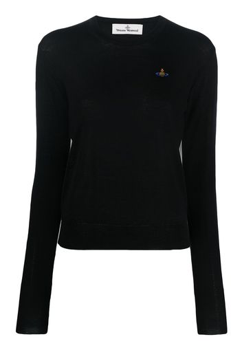 Vivienne Westwood Top a maniche lunghe con ricamo - Nero