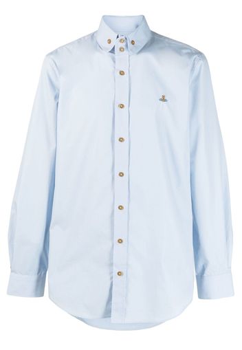 Vivienne Westwood embroidered logo cotton shirt - Blu