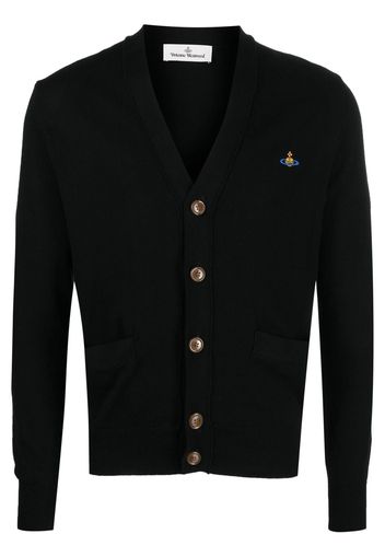 Vivienne Westwood signature Orb logo embroidery cardigan - Nero