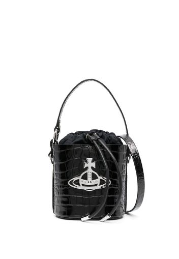 Vivienne Westwood Borsa a secchiello con placca logo - Nero