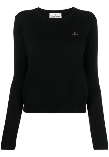 Vivienne Westwood logo-embroidered organic-cotton jumper - Nero