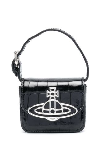 Vivienne Westwood Borsa a spalla mini con placca Orb - Nero